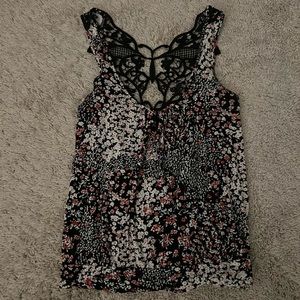 Butterfly Crochet Lace Floral Tank Top